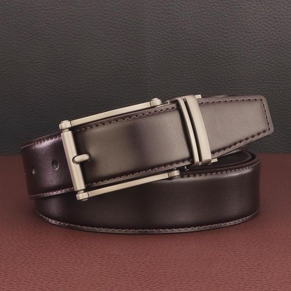 

belts pin buckle corset belt genuine leather coffee men fashion luxury ceinture homme 3.3cm wide, Black;brown