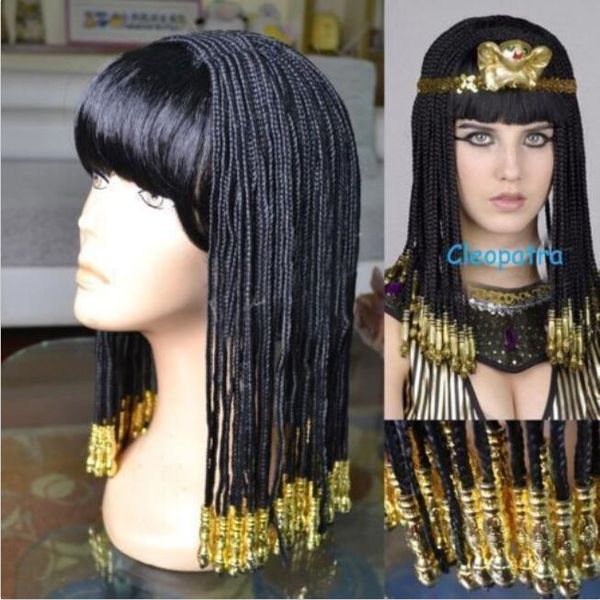 

egyptian cleopatra nightclub show costume cosplay party wig hair, Black