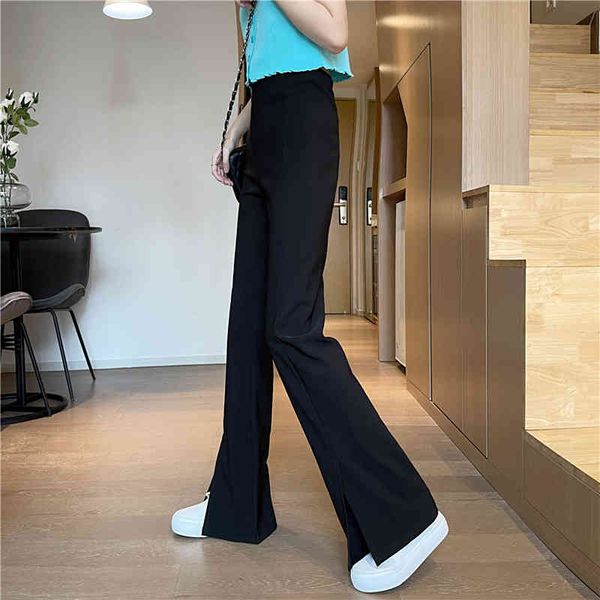 

capris ytx086 spring high autumn waist drape micro-burnt pants, Black;white