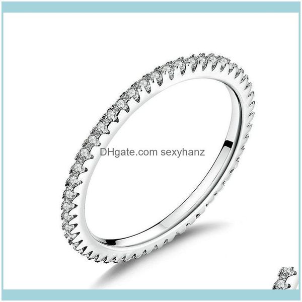 

cluster jewelryfashion 925 sterling sier crystal finger rings for women girls wedding engagement rhinestone trendy jewelry wholesale drop de, Golden;silver