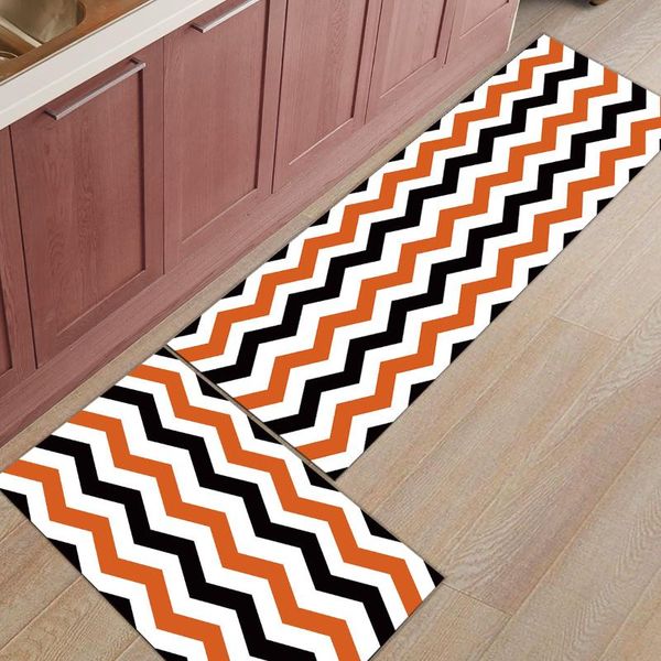 

carpets simple ripple orange black kitchen mat home entrance doormat living room decor floor carpet bathroom anti-slip rug