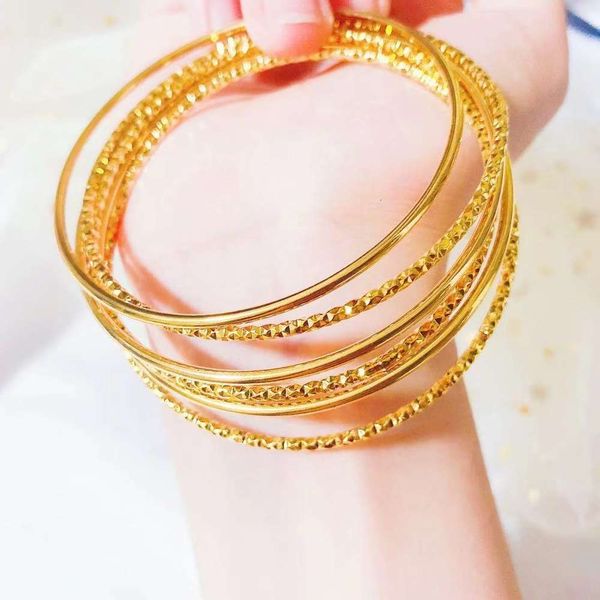

hand catenary fashion color bracelet gold plated euro vietnam sand gold bracelet jewelry three simple dead line ring, Golden;silver