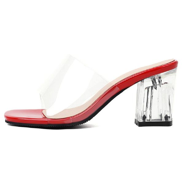 

slippers fashion clear heels women's pvc transparent summer shoes for women casual sandals slides party big size, Black