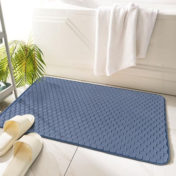

bath mat cobblestone & honeycomb bathroom rugs - grey mats for 27.5x17.7 inches machine washable