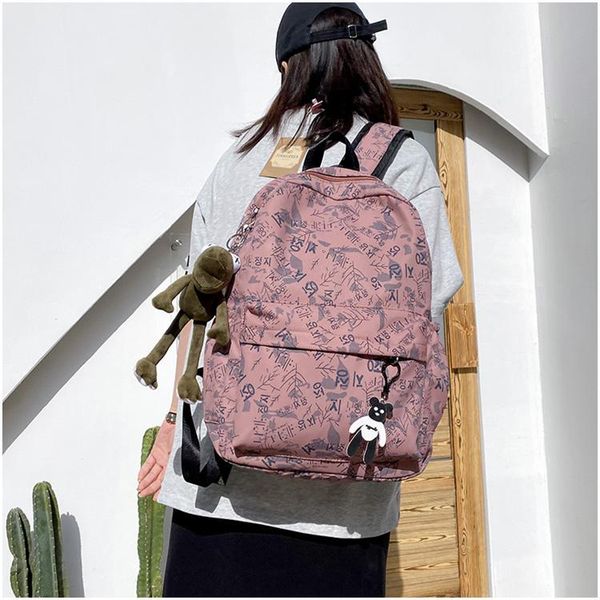 

female college student class bag simple backpack 2021