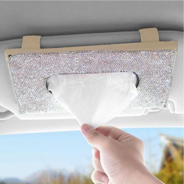 

car organizer crystal sun visor storage box tissue towel sets universal