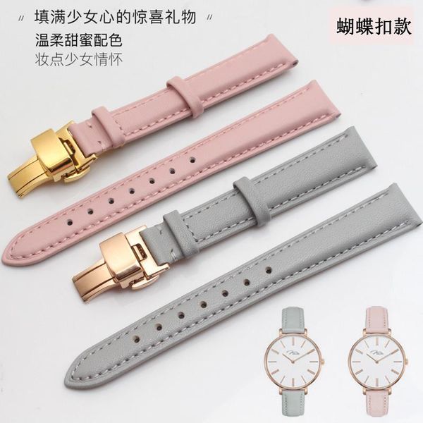 

watch bands 2021 genuine leather watchband women band pink grey replacement 12mm14mm16mm18mm20mmwatches accessories +tools., Black;brown