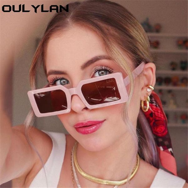 

sunglasses oulylan 2021 fashion square for women small rectangle sun glasses ladies brand designer green eeywear shades uv400, White;black