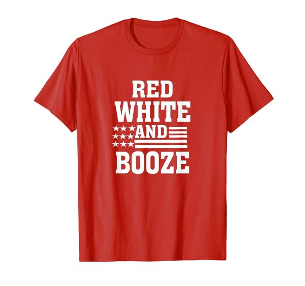 

red white and booze | independence day drinking apparel t-shirt, White;black