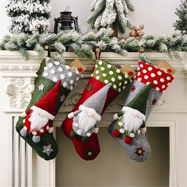 

christmas decorations stockings sack xmas gift candy bag fireplace tree decoration