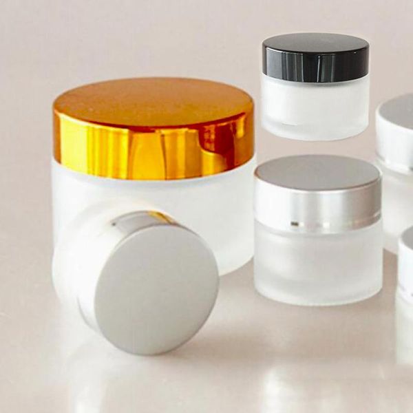 

travel empty 5g 10g 15g 20g 30g 50g frost glass jars cosmetic balms oils beauty creams pots screw cap container with seal storage bottles &