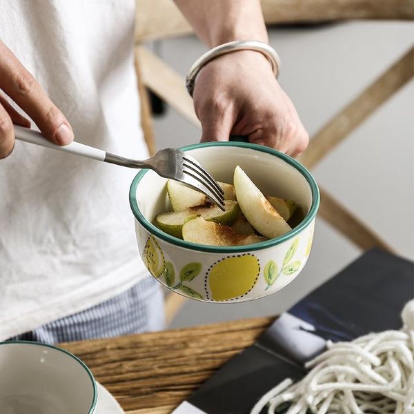 

cute hand-painted rice bowl soup noodle salad home restaurant ceramic tableware bowls