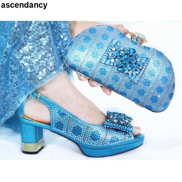 

dress shoes arrival nigerian wedding bag and set with rhinestone italian shoe for party in women luxury, Black