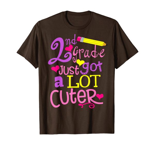 

second grade just got a lot cuter cute t-shirt 2nd grader, White;black