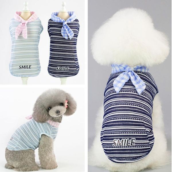 

dog apparel 2021 summer and spring pet striped vest puppy shirt clothes cat 19419