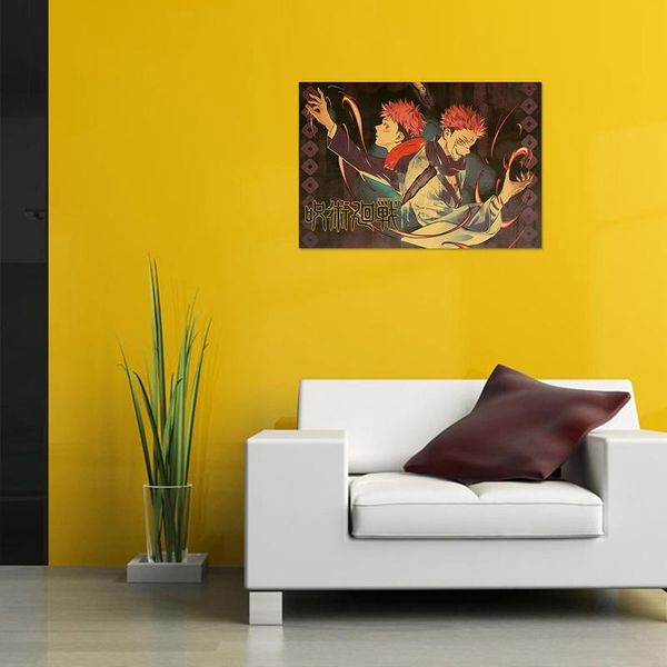 

paintings 35*50.5cm japanese anime jujutsu kaisen posters itadori yuji sukuna poster wall art painting home living room decoration