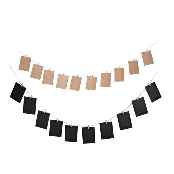 

frames 20pcs 5 inches paper po frame retro kraft picture wall hanging decorations with string and clips black craft