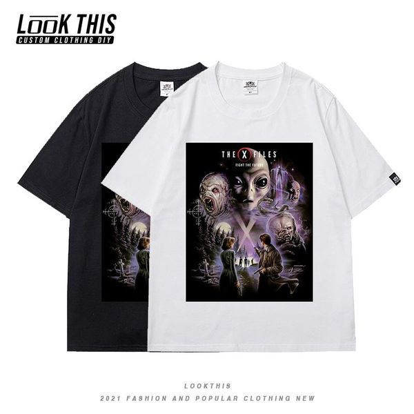 

women's t-shirt the x files 2021 cool summer black harajuku streetwear girl woman soft loose short sleeve t-shirts, White