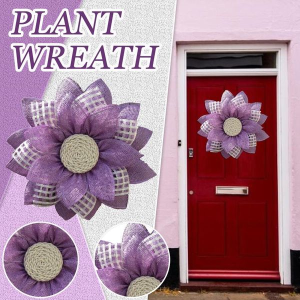 

simulation leaf sunflower wreath artificial garland hanging pendants door wall wreaths wedding decoration home decor decorative flowers &