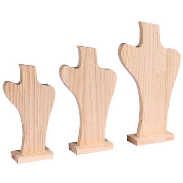 

jewelry pouches, bags portrait necklace support rack holder jewellry wood mannequin bust for pendant window display, Pink;blue