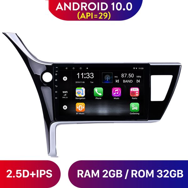 10,1-Zoll-Android-GPS-Navi-Multimedia-Player für Toyota Corolla, Linkslenker, Lenkradsteuerung, DVR, Auto-DVD-Radio