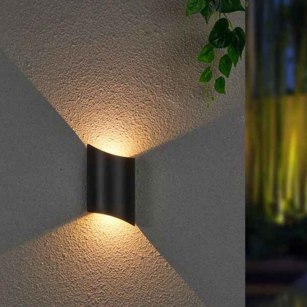 

modern waterproof outdoor 15w led wall lamp ip65 aluminum up and down light garden porch sconce decoration 110v 220v lamps