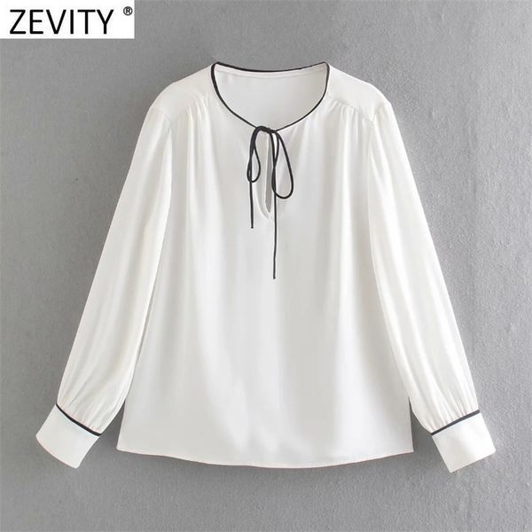 

women sweet black edge white chiffon smock blouse female pleats long sleeve kimono shirt chic blusas ls7654 210416
