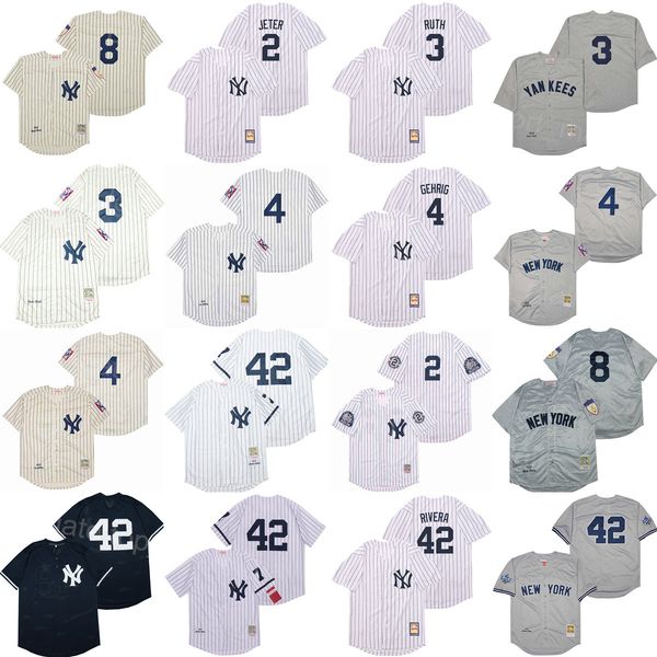 

retro 1995 1998 vintage baseball 42 mariano rivera jersey 8 yogi berra 23 don mattingly 3 babe ruth 4 lou gehrig 2 derek jeter stitched cool, Blue;black