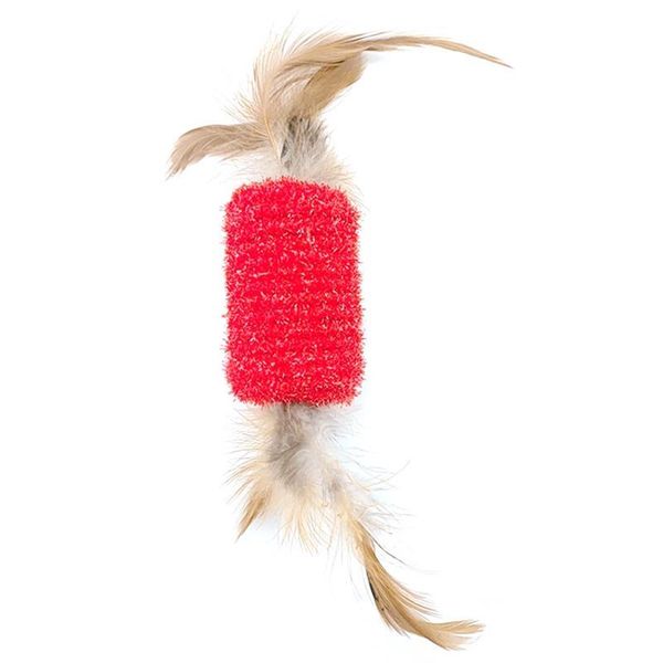 

1pc cat toys interactive pet feather rolling plush fake cats play toy kitten chewing supplies gatos favors