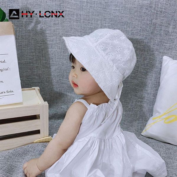 

child cute flower printing bucket hat summer girl sun protection cotton breathable boy big brim fisherman caps & hats, Yellow