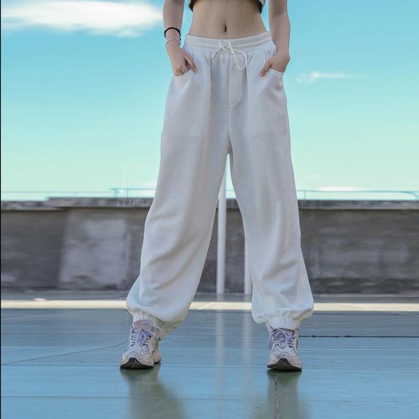 

women's pants & capris high waist harajuku joggers wide leg sweatpants women trousers hip hop haren streetwear korean casual pant femme, Black;white