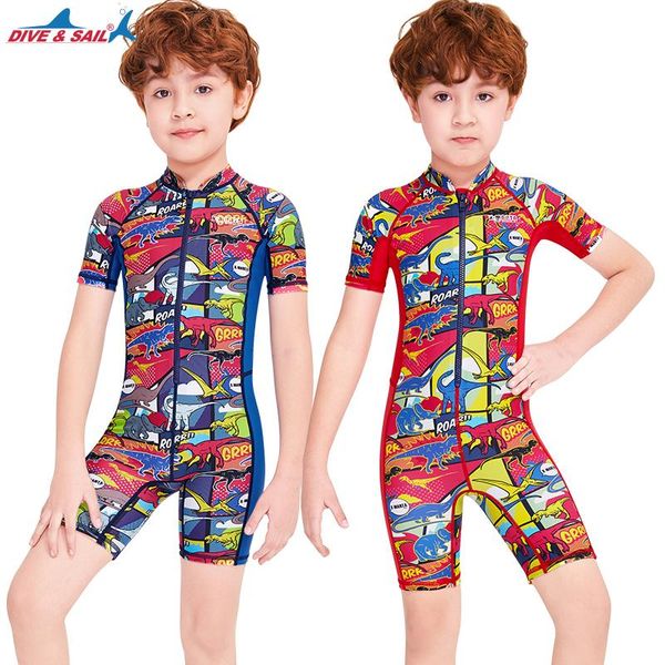 

kids boy girl one piece front zip rash guard swimsuit shorty wetsuit skin beachwear bathing suit upf 50+ sun protection sunsuit one-piece su