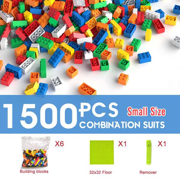 50-1500pcs Bausteine City DIY Creative Bricks Bulk Model Kinder zusammenstellen Toys Classic alle verfügbar Q0624