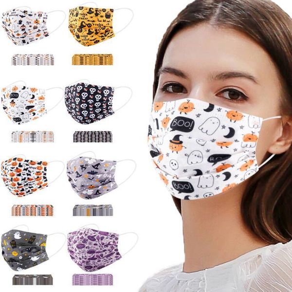 

custom logo halloween disposable spunlaced print with 3 layers of melt blown funny mask