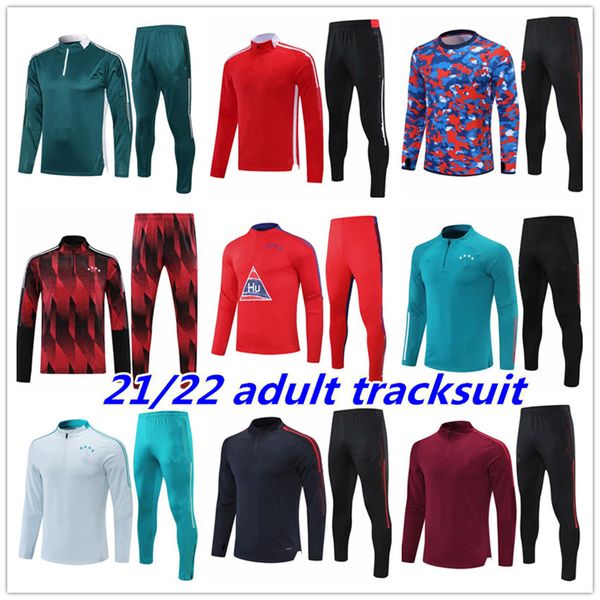 

21 22 bayern soccer tracksuit survetement football jackets 2021 2022 vidal lewandowski muller men jacket training suit, Black