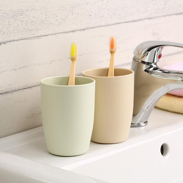 

eco-friendly japanese-style thick circular cups toothbrush holder cup pp rinsing wash tooth mug bathroom sets bath accessory set