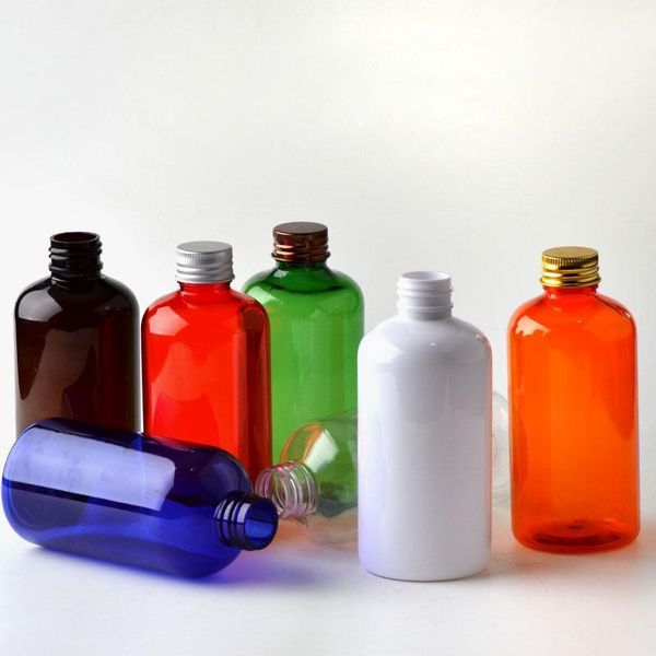 

storage bottles & jars 30pcs 220ml refillable cosmetic with gold bronze silver aluminium cap 220cc plastic pet screw containers for shampoo