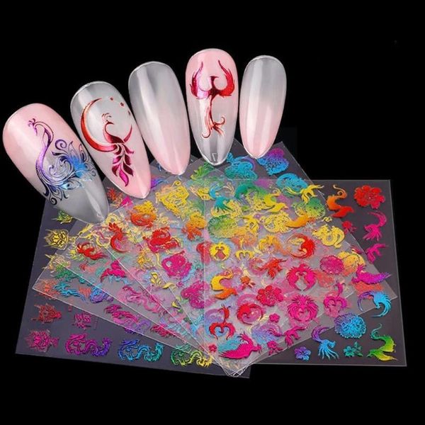 

stickers & decals wholesale mixed 2021 est designs watercolor floral nail decal sticker flower manicure slider water for gel set decor, Black