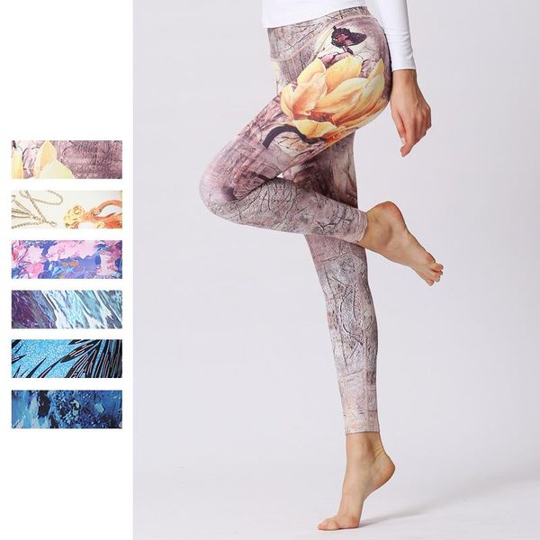 

luren fittness yoga leggings hip lifting stretch workout pants print women women's, Black