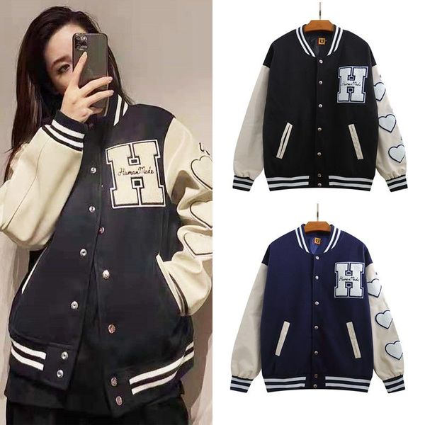 

men's jackets american patchwork retro coat female autumn tiger dog college wind mao jinxiu men and women baseball uniform tide jacket., Black;brown