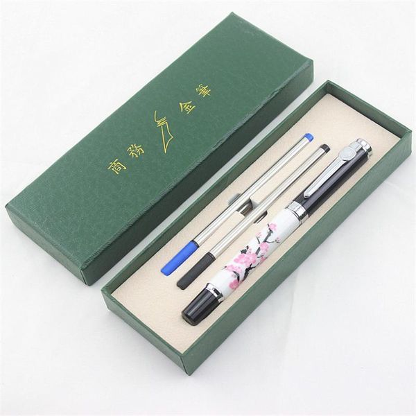 

gel pens creative ceramics plum blossom metal ballpoint pen gift box case stationery jinhao rollerball