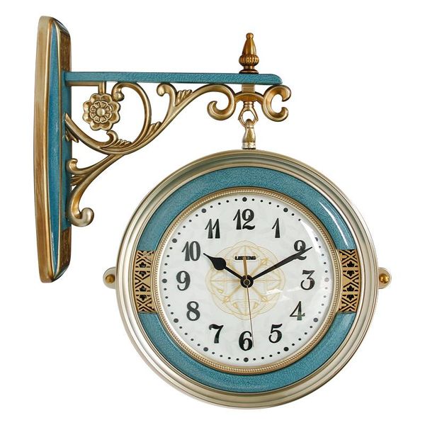 

wall clocks tuda american-style double-sided clock living room glorious mute european style quartz creative home decoration