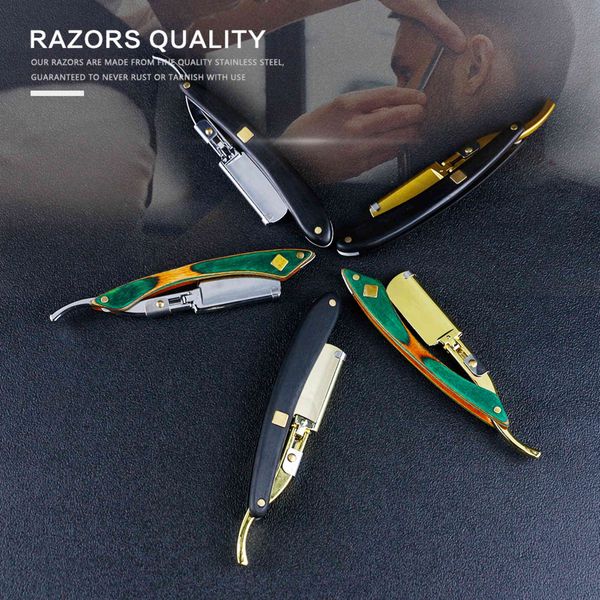 

manual shaver men professional barber cutting beard hair removal razor holder folding shaving knife