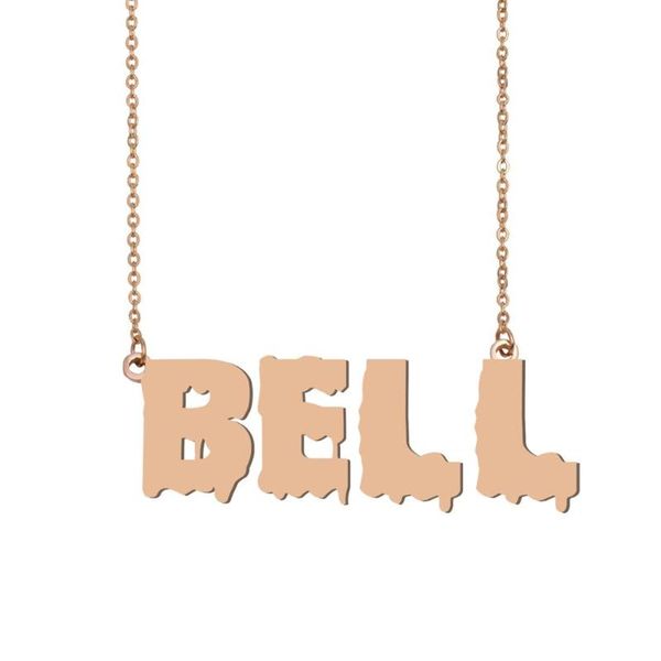 

pendant necklaces bell name necklace , cool bloody art for halloween and santa's day jewelry gift kids boys girls, Silver