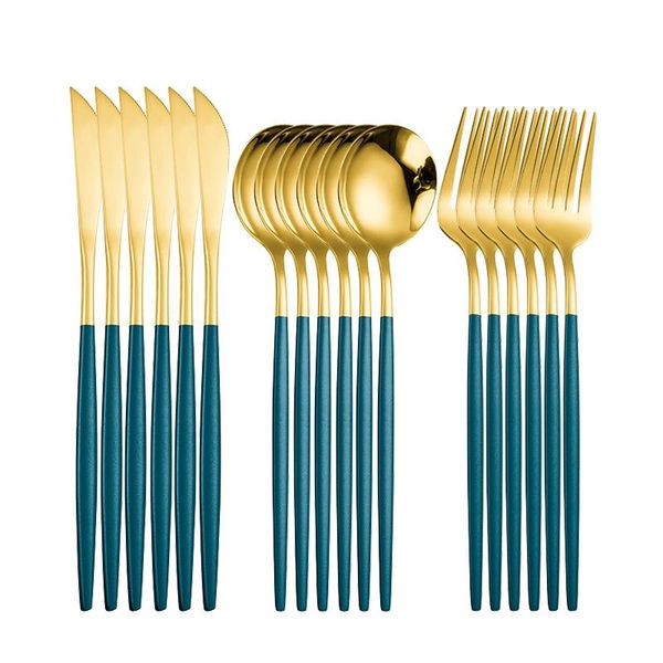 

steel gold dinnerware set mirror stainless tableware knives forks coffee spoons flatware eco friendly cutlery sets