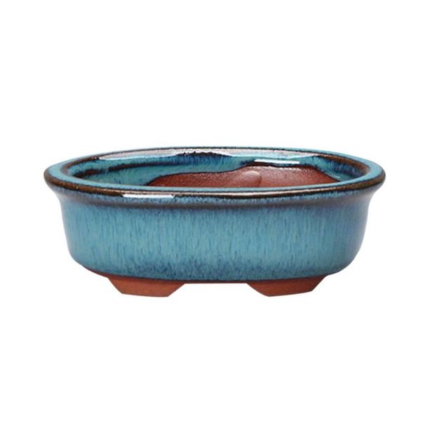 

planters & pots 1* chinese china bonsai pot blue glazed for indoor balcony planting