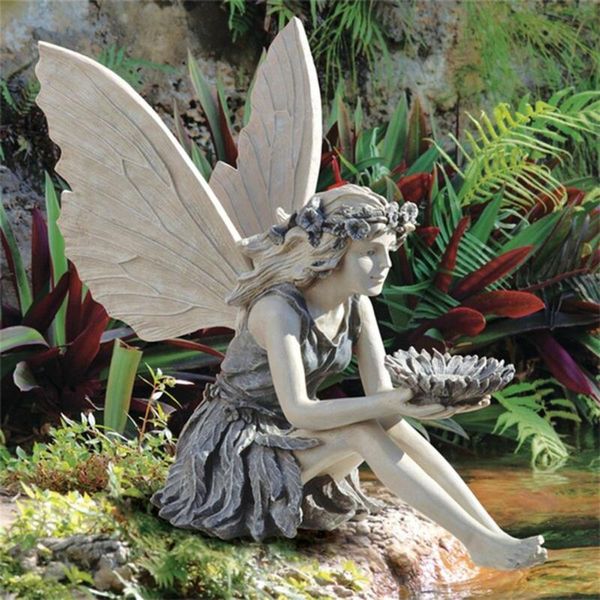 

garden decorations the sunflower fairy statue beautiful angel sculpture realistic figure ornament stone yard art outdoors indoor decoration