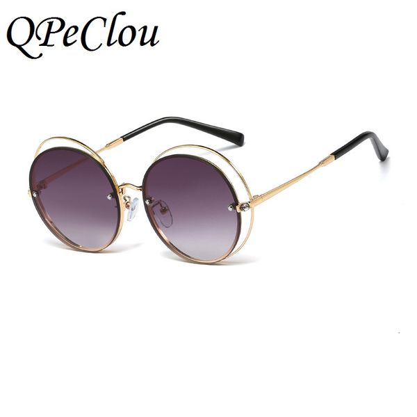 

sunglasses qpeclou 2021 luxury diamond round women fashion unique hollow frame sun glasses ladies summer shades oculosa517, White;black