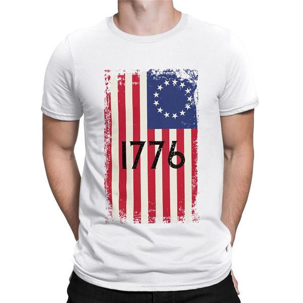 

men's t-shirts 4th of july american betsy ross flag 1776 t-shirt black white navy vintage tattered tshirt, White;black