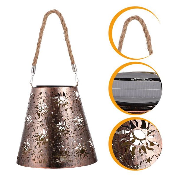 

portable lanterns 1pc iron durable landscape light solar energy hanging lamp chic